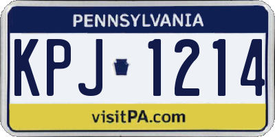 PA license plate KPJ1214