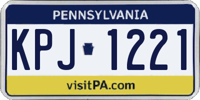 PA license plate KPJ1221