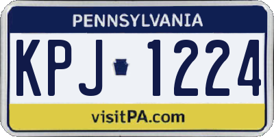 PA license plate KPJ1224