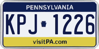 PA license plate KPJ1226