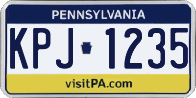 PA license plate KPJ1235