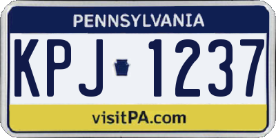 PA license plate KPJ1237