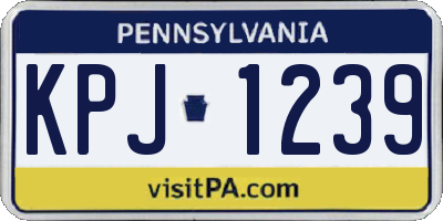 PA license plate KPJ1239
