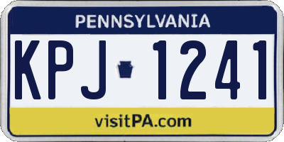PA license plate KPJ1241