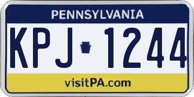 PA license plate KPJ1244