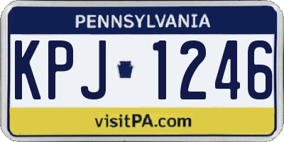 PA license plate KPJ1246
