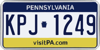 PA license plate KPJ1249
