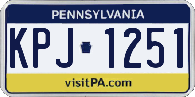 PA license plate KPJ1251