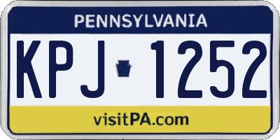 PA license plate KPJ1252