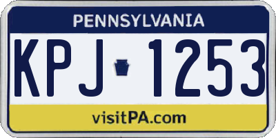 PA license plate KPJ1253
