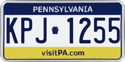 PA license plate KPJ1255