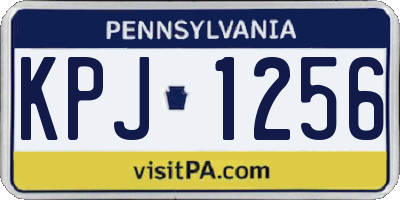 PA license plate KPJ1256
