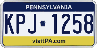 PA license plate KPJ1258