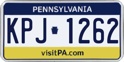 PA license plate KPJ1262