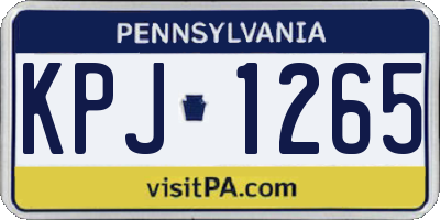 PA license plate KPJ1265