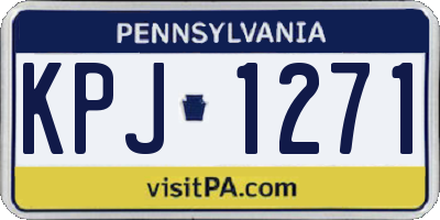 PA license plate KPJ1271