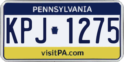 PA license plate KPJ1275