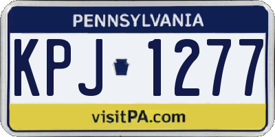 PA license plate KPJ1277