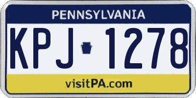 PA license plate KPJ1278