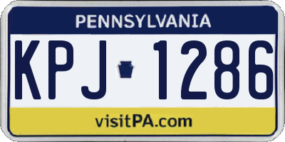 PA license plate KPJ1286