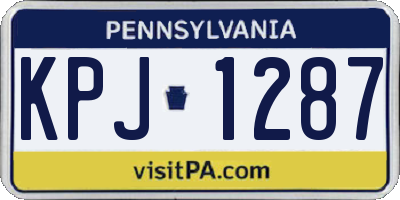 PA license plate KPJ1287