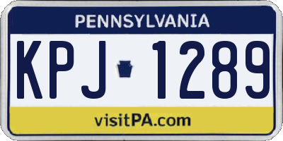 PA license plate KPJ1289