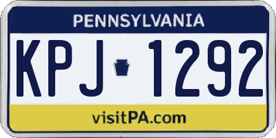 PA license plate KPJ1292