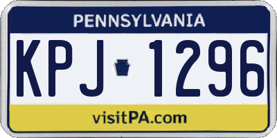 PA license plate KPJ1296