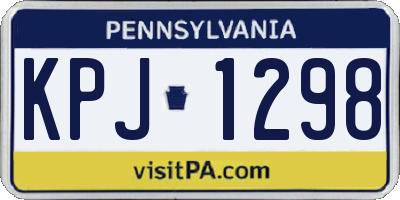PA license plate KPJ1298