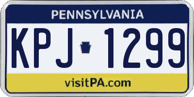PA license plate KPJ1299