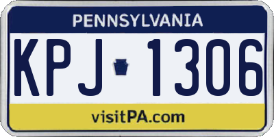 PA license plate KPJ1306