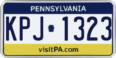 PA license plate KPJ1323