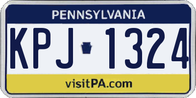 PA license plate KPJ1324