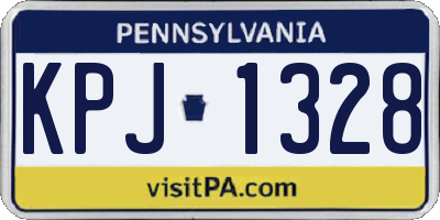 PA license plate KPJ1328