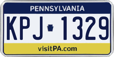 PA license plate KPJ1329