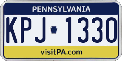 PA license plate KPJ1330