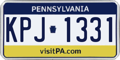 PA license plate KPJ1331