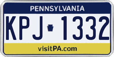 PA license plate KPJ1332