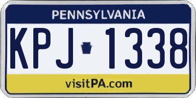 PA license plate KPJ1338