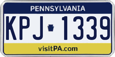 PA license plate KPJ1339
