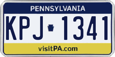 PA license plate KPJ1341