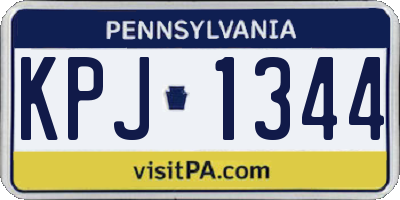 PA license plate KPJ1344