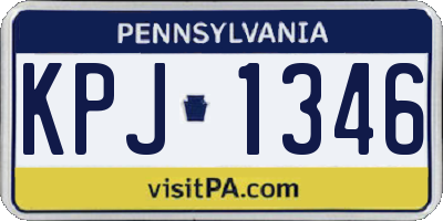 PA license plate KPJ1346