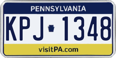 PA license plate KPJ1348