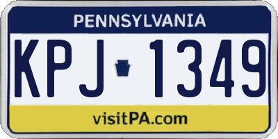 PA license plate KPJ1349