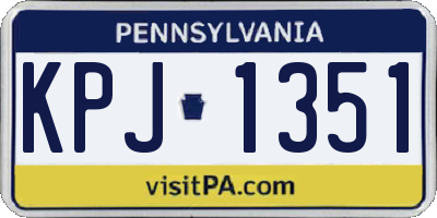 PA license plate KPJ1351