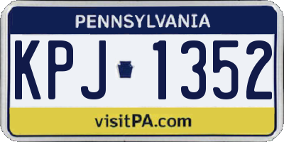 PA license plate KPJ1352