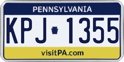 PA license plate KPJ1355