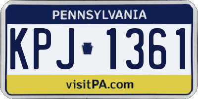 PA license plate KPJ1361