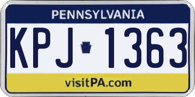 PA license plate KPJ1363
